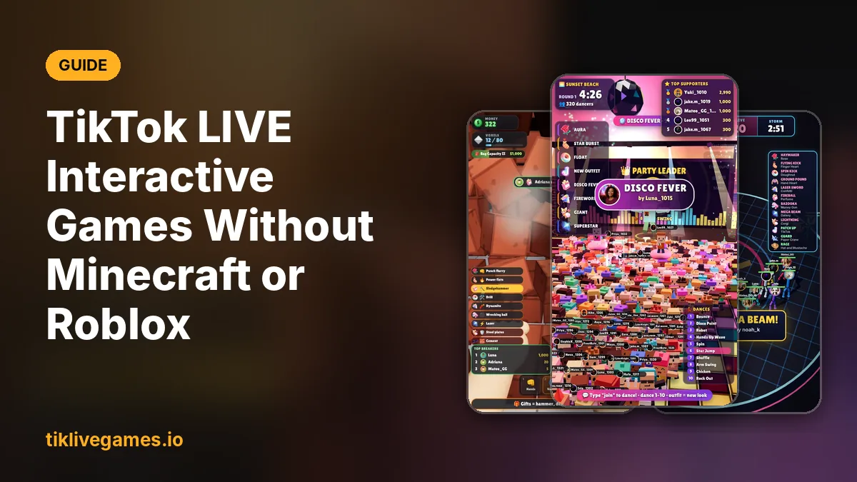 TikTok LIVE Interactive Games Without Minecraft or Roblox