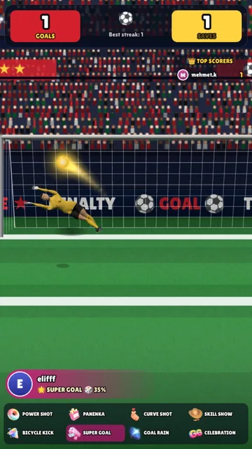 Penalty TikTok LIVE gift game: the gifter's name on the shirt before the kick